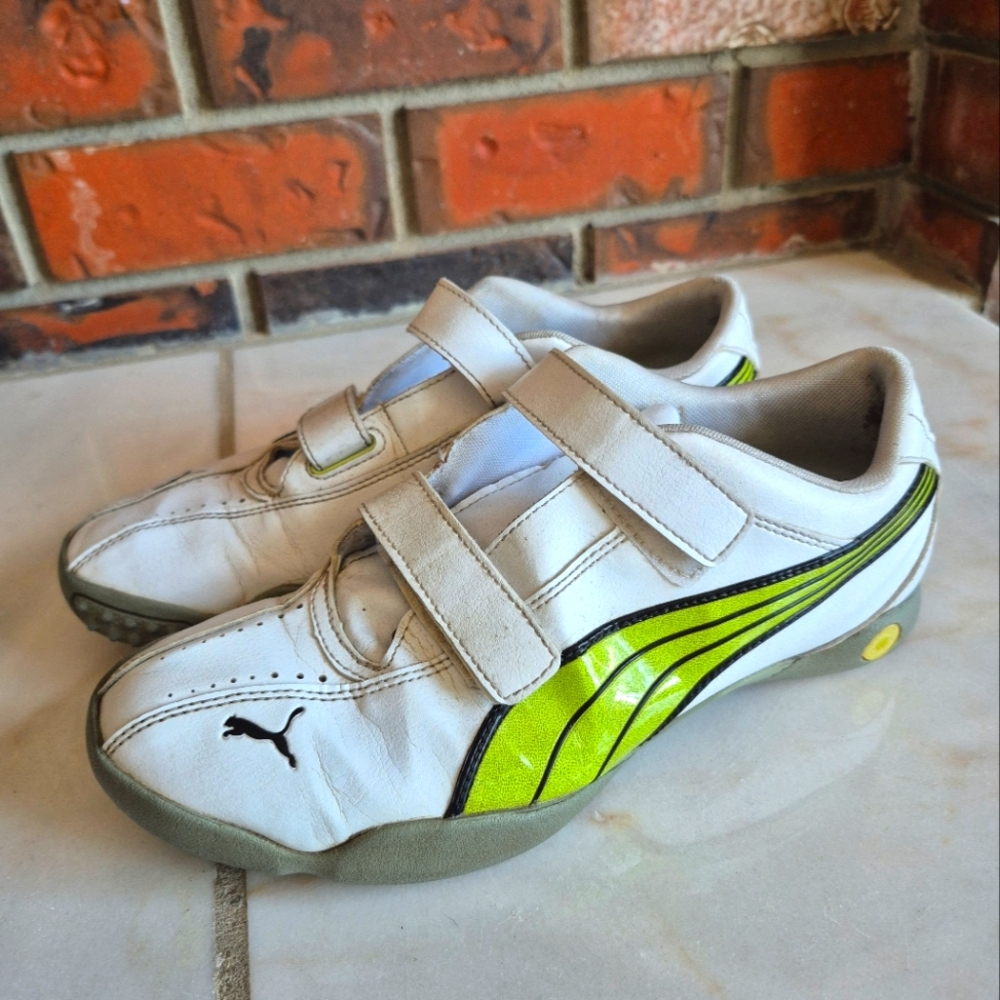 Puma Golf Soft Smart Quill Spikes White Green Velcro Shoes 39 Size 8